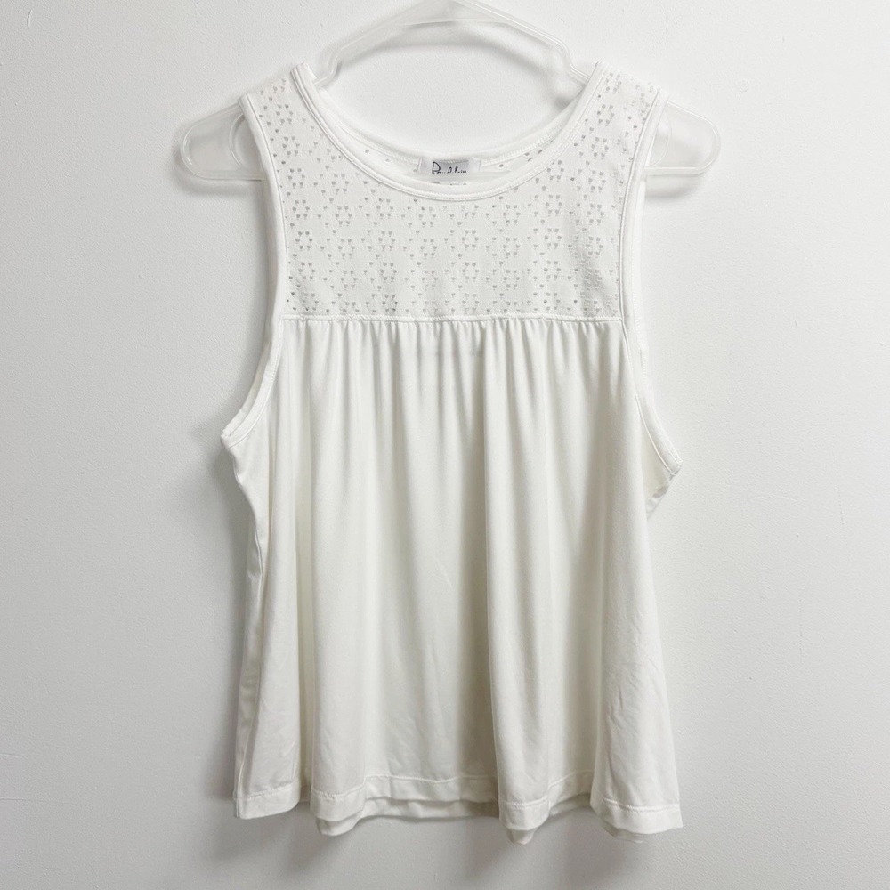 Roudelain Shirt Womens Medium White Pajama PJs Sleep Tank Top NWT